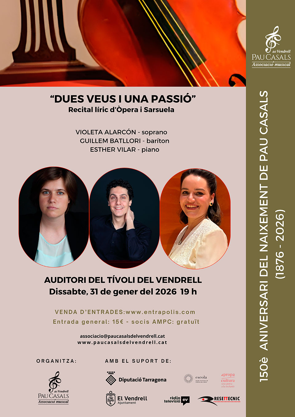 DUES VEUS I UNA PASSIÓ, Recital líric d'Òpera i Sarsuela...